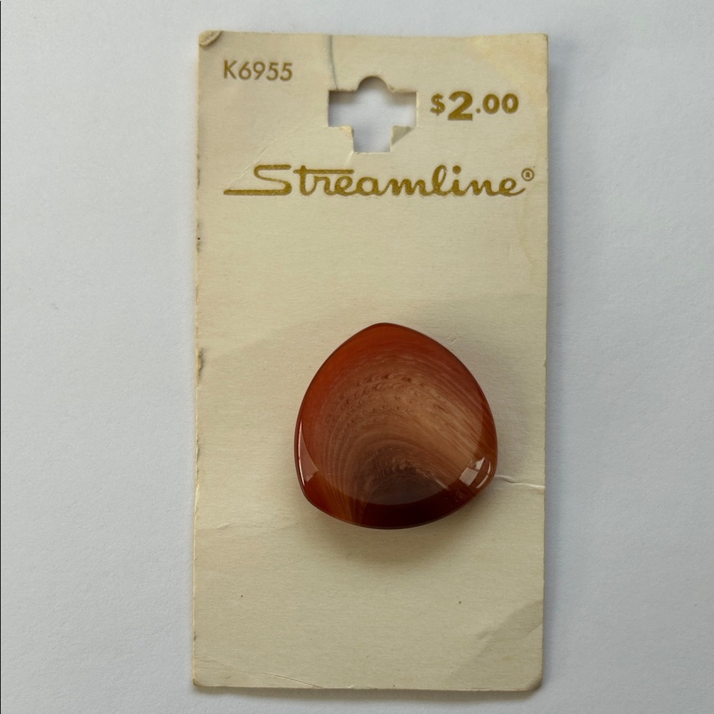 1 Vintage Streamline Brown Button